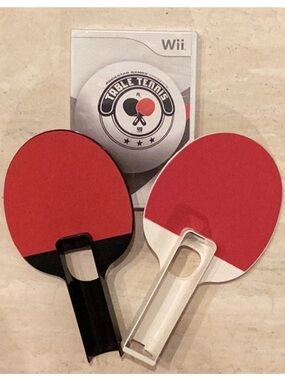 Table Tennis Nintendo Wii Game New & 2 Ping Pong Paddles Rockstar